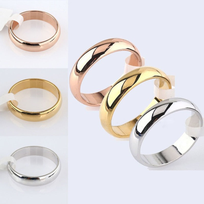 Simple Smooth Ring Stainless Steel Silver Gold Engagement Ring Couple Rings Tail Ring Fashion Jewelry Womens Accessories