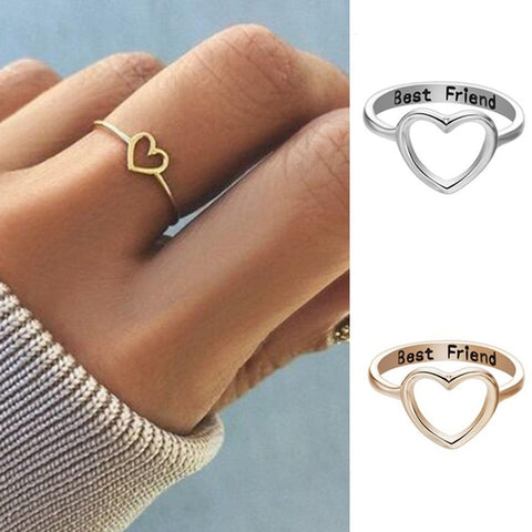 Best Friend Ring Jewelry Rings Gift Girl Friendship Promise  Hot Women Love Heart