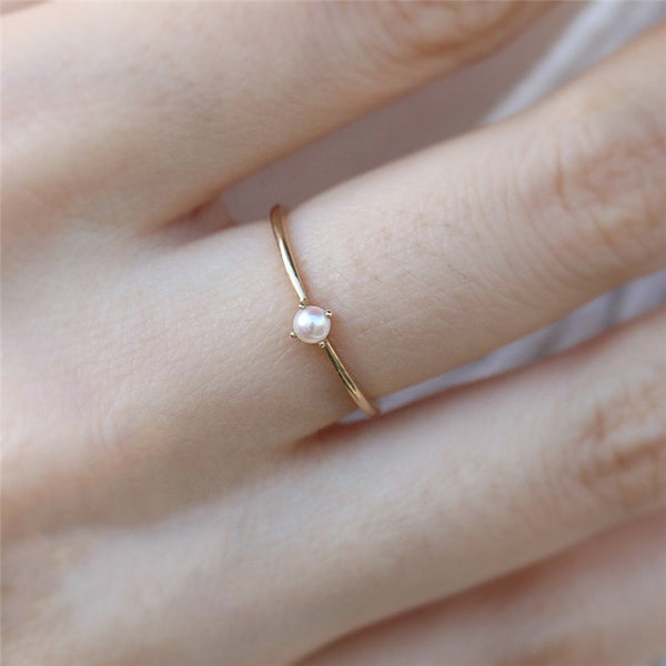 Tisonliz Simple Heart Crystal Rings For Women Female Chic Dainty Thin Rings Delicate Rings Gold Wedding Jewelry Bague Femme