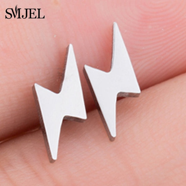 SMJEL Fashion Cute Animal Stud Earrings for Women Kids Stainless Steel Jewelry Cat Moon Star Earings Jewelry Accessories Gifts