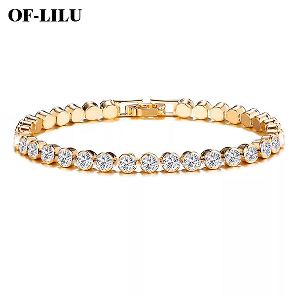 New Fashion rhinestone natural zircon metal chain bracelet men's hip hop wind jewelry alloy material gold and silver ladies DIY