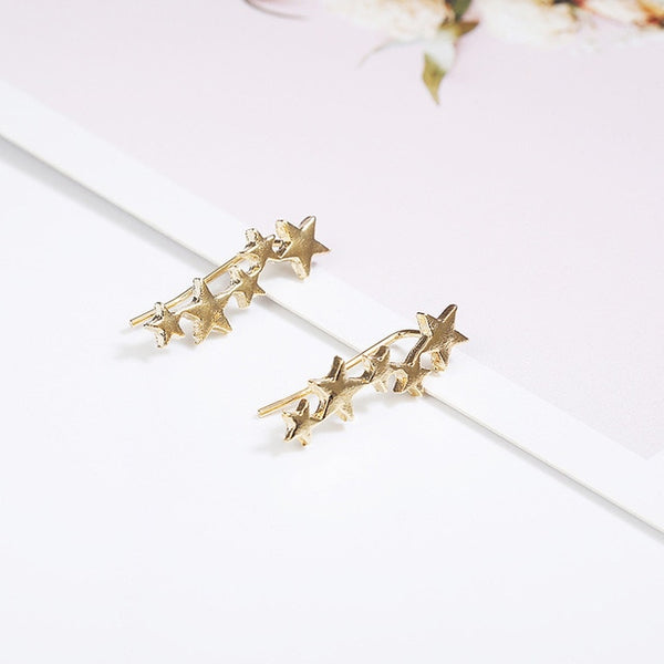 Moon Star Ear Climber Tiny Star Moon Stud Earrings For Women Everyday Teen Mothersday Celestial Birthday Gift Jewelry Earrring