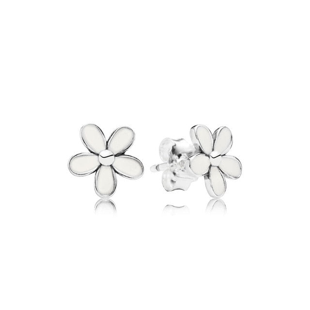 9 Style 925 Sterling Silver Earrings Flower Butterfly Heart Wings Pearl Earrings for Women Wedding Party Jewelry