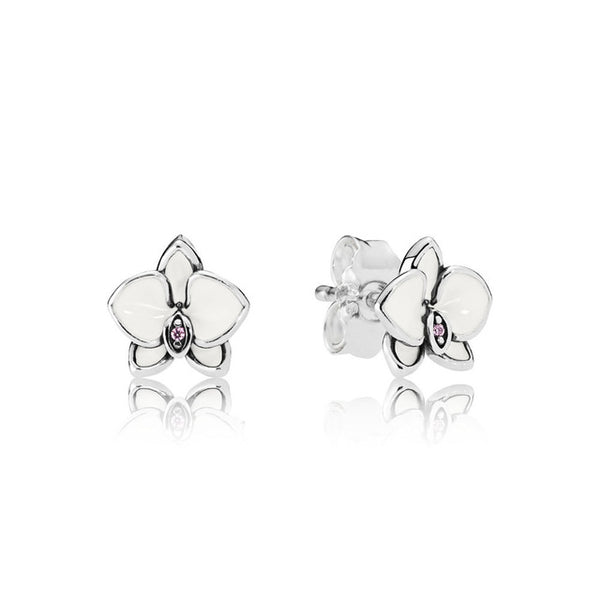 9 Style 925 Sterling Silver Earrings Flower Butterfly Heart Wings Pearl Earrings for Women Wedding Party Jewelry