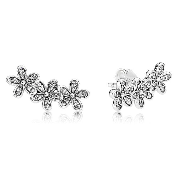 9 Style 925 Sterling Silver Earrings Flower Butterfly Heart Wings Pearl Earrings for Women Wedding Party Jewelry