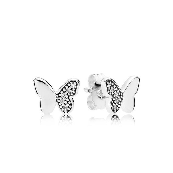 9 Style 925 Sterling Silver Earrings Flower Butterfly Heart Wings Pearl Earrings for Women Wedding Party Jewelry