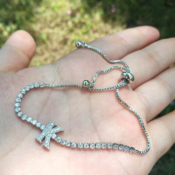 Micro Pave Zircon Letter Delicate Bracelet With Stones 2019 New Simple Charming pulseras mujer