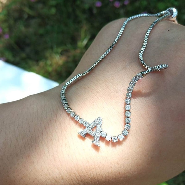 Micro Pave Zircon Letter Delicate Bracelet With Stones 2019 New Simple Charming pulseras mujer